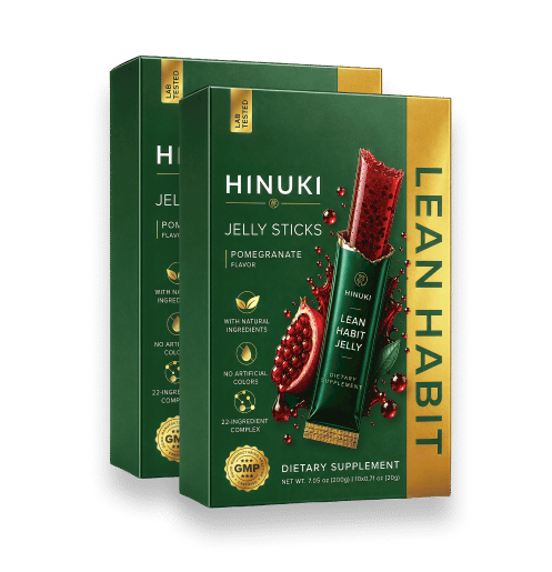 Pacchetto Hinuki 2 confezioni — due scatole verdi di stick di gelatina Lean Habit